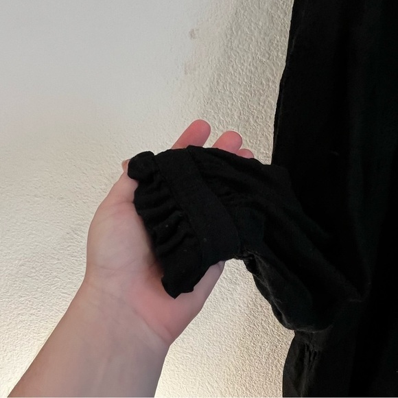 Zara black textured tiered mini dress with bow detail size X-Large - Picture 9 of 12